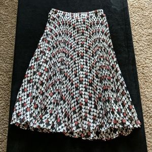 Maison Jules Skirt Pleated Hearts Print